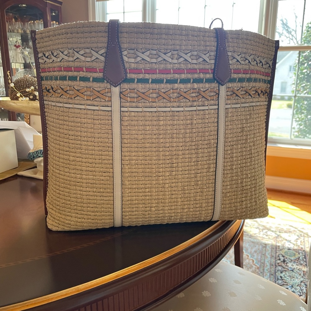 Tory Burch Perry Straw Oversized Tote